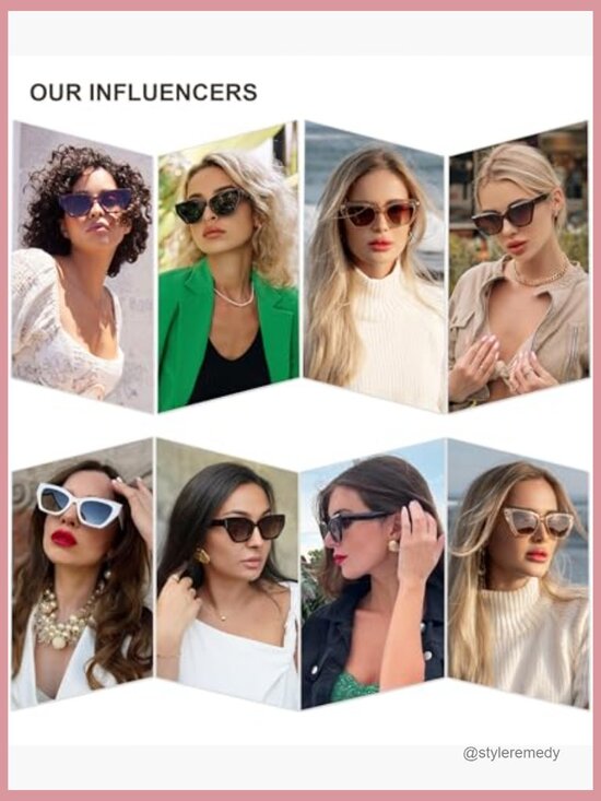 Square Cat Eye Polarized Sunglasses with UV400 Protection main image 4